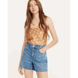 J. Crew Womens High Rise Denim Shorts Size 25‎ Blue Wash Frayed Hem Casual Boho